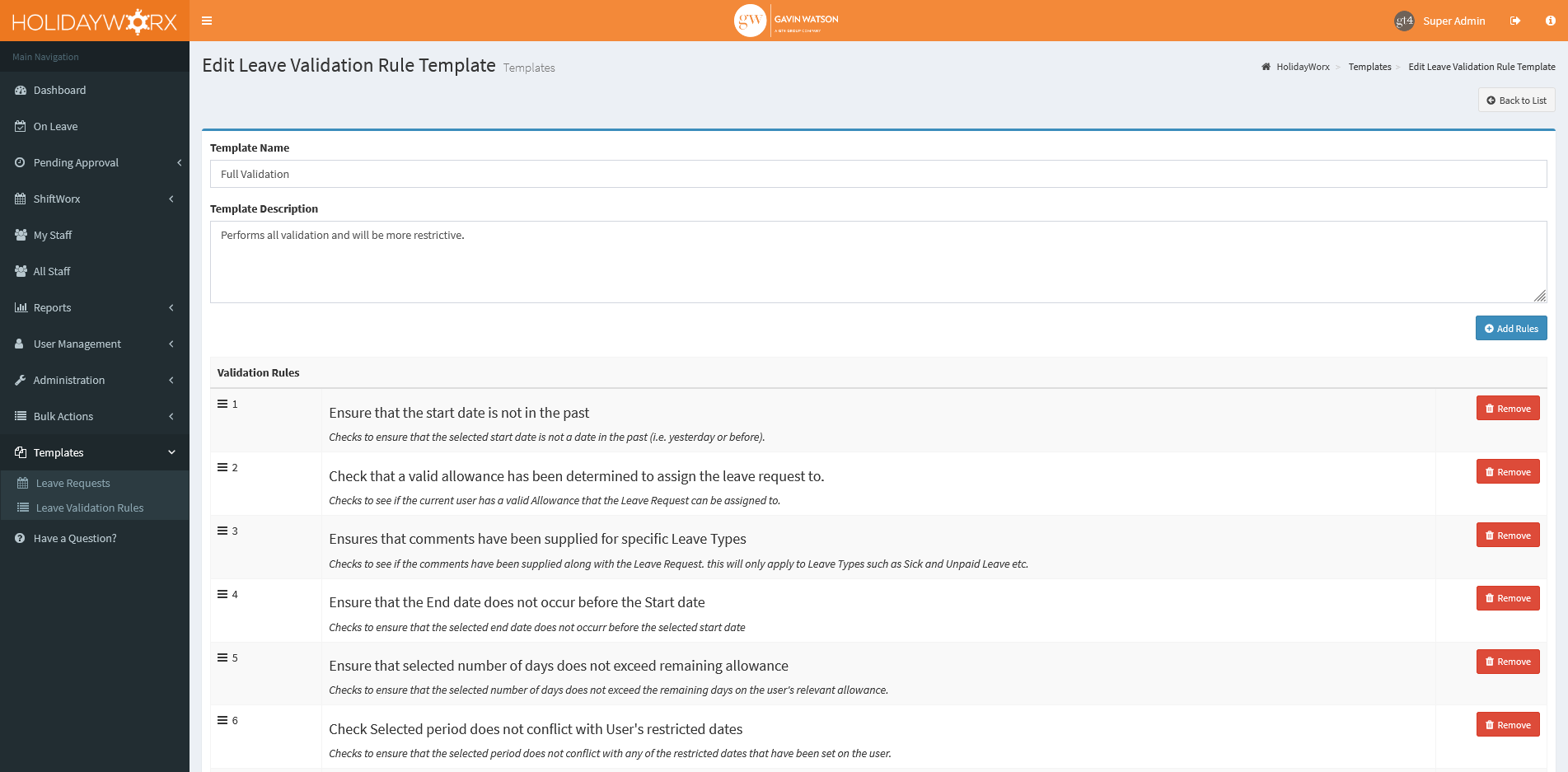 Templates screenshot